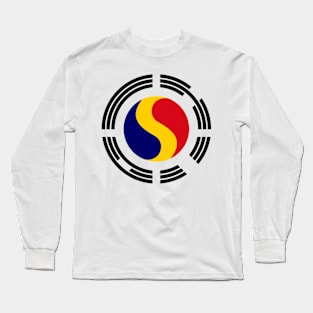 Korean Romanian Multinational Patriot Flag Series Long Sleeve T-Shirt